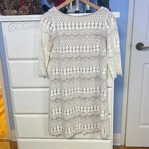 Womens white lace dress